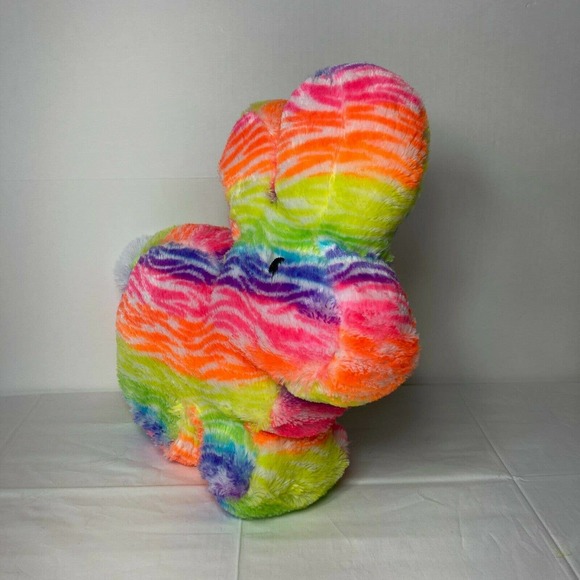 DAnDee Neon Rainbow Plush Rabbit Stuffed Toy 17" - Picture 3 of 9